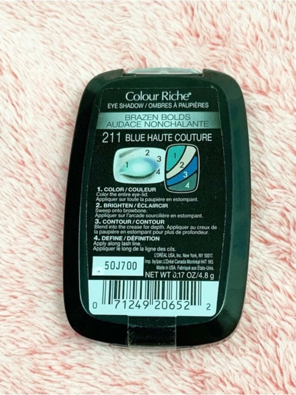 L’Oréal eyeshadow quad 211 Blue Haute Couture Brazen Bolds Smokey Eyes